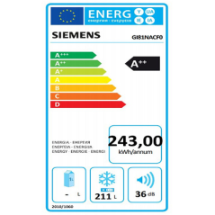 Congélateur armoire SIEMENS GI81NACF0 178CM