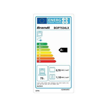 Four intégrable combi vapeur 73l 60cm pyrolyse Brandt BOP7534LX