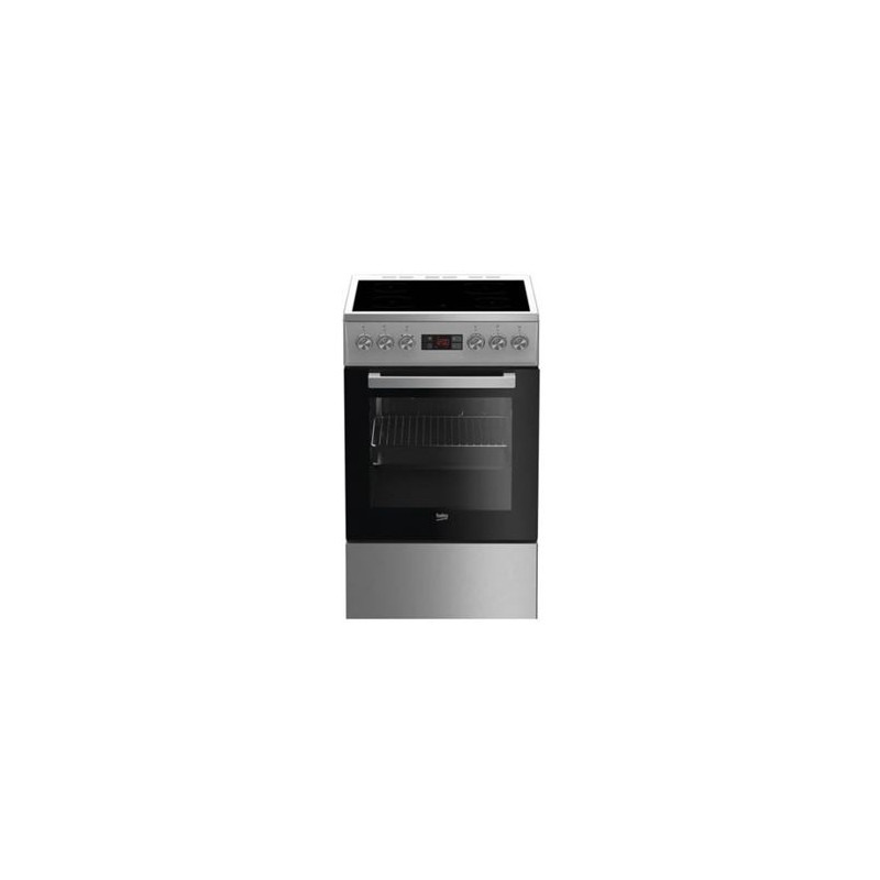 Cuisinière Vitroceramique Beko FSM57300GX 55L 4 Foyers Acier Inoxydable Gris