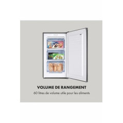 Congélateur armoire KLARSTEIN GARFIELD ECO L CONGÉLATEUR 60 LITRES & 3 TIROIRS - 41DB - CLASSE E - INOX GRIS