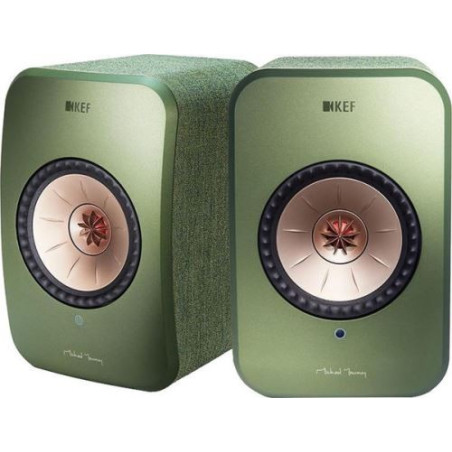 Enceintes actives Hifi connectées Kef LSX Vert Olive vendues par paire